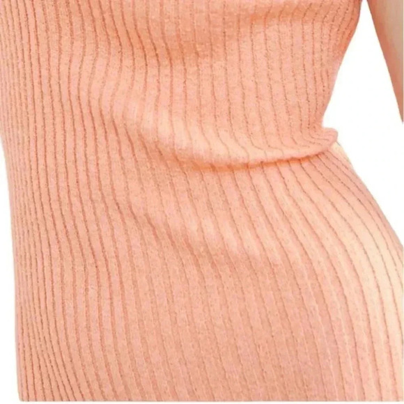 Anthropologie AMADI Ribbed Sleeveless Knit Orange Midi Dress Size Large - Picture 4 of 6